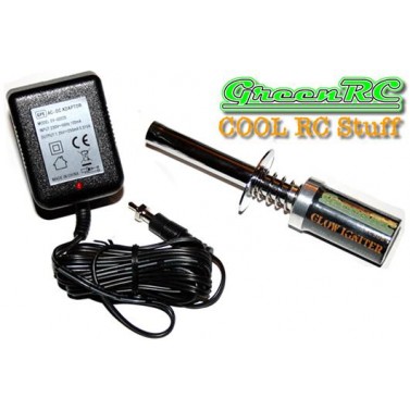GLÜHKERZENSTECKER 1800mAh & LADER, GreenRC