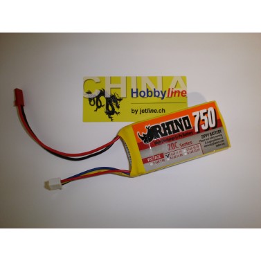 RHINO 750mAh 11.1V 3S1P 20C, Chinahobbyline